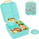 Unyqoos® Kindvriendelijke, lekvrije lunchbox met 5 vakken, BPA-vrij, groen, kunststof, 1.70 L