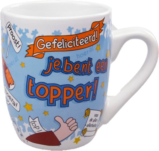 Paper Dreams Paperdreams - Mok - Cartoon - Geslaagd - Topper wit