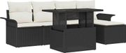 Prolenta Maison Exclusive - Tuinset met 8 zitplaatsen, zwart [Synthetisch]: Polyrotan