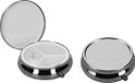 kwmobile 2x pillendoos 3 vakjes - 5,2 x 1,7 cm - Pillendoosje klein van roestvrij staal - In zwart