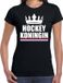 Bellatio Decorations Shoppartners Bv Zwart hockey koningin shirt met kroon dames - Sport / hobby kleding M