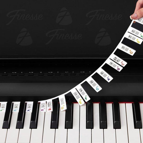 Finesse Siliconen Toetsenwijzer - Piano Stickers - Herbruikbaar Zonder Lijmresten - 32/37/49/54/61/88