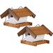 dobar® Green Label Set van 2 kleine voederhuisjes voor wilde vogels om op te hangen met herfstfruit, 22,5 x 21 x 16 cm, bruin/wit