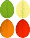 Bellatio Decorations Decoratie paaseieren - 4x stuks - van papier - H30 cm - Paas / pasen thema - versieringen - Honeycombs - mix kleuren
