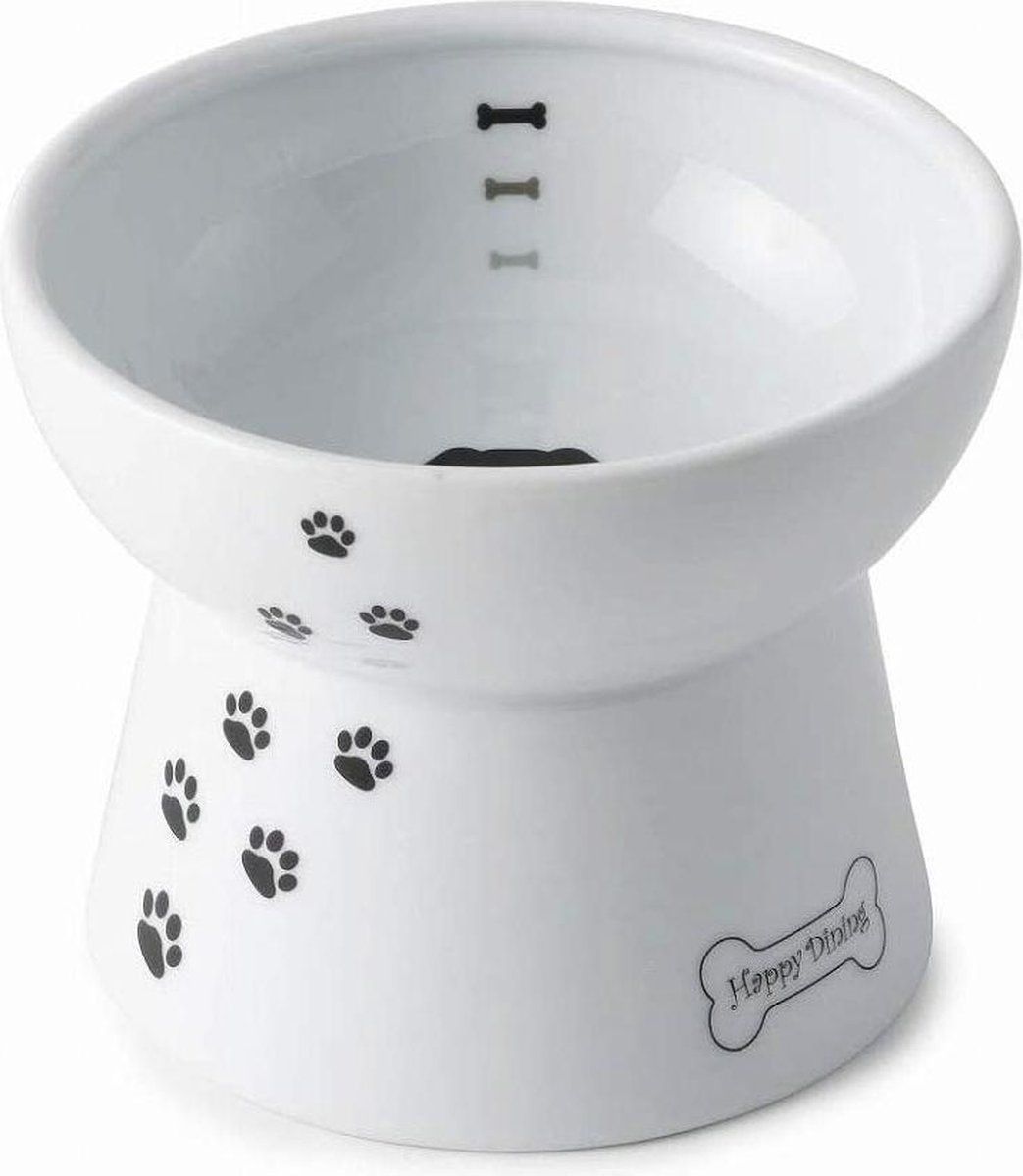 SPIRE-PETS NECOICHI Verhoogde honden voerbak - wit - porselein