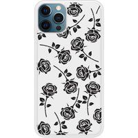 iPhone 12 Pro Max Roses noires bedrukt siliconen hoesje
