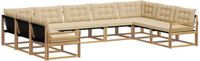 vidaXL - Bank loungeset - 9 zitplekken - Wit en Beige