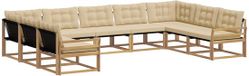 vidaXL - Salon d'angle - 9 places assises - Blanc et Beige
