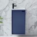 Hudson Reed Meuble lave-mains - 40 cm - Plan vasque encastré - Suspendu - Bleu - Poignée design noire