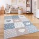 Paco Home Tapis enfant arc-en-ciel cœur pois 160x220 cm beige
