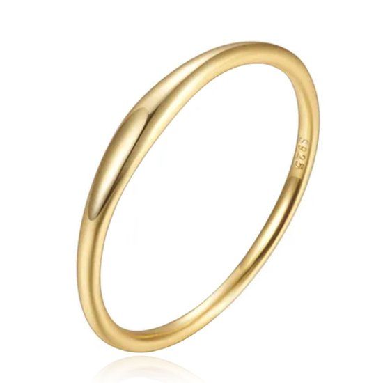 Elenza AMS Elenza Thin .925 Zilveren Ring met Gouden Plating – 1mm-18mm