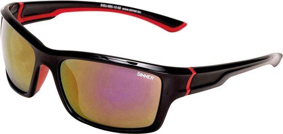 SINNER Cayo - Sportbril/ Zonnebril - Zwart/ Rood - Unisex - BIO-based frame