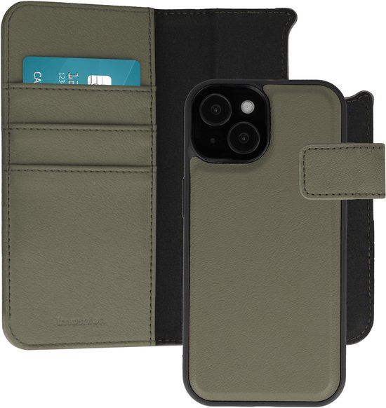 imoshion Hoesje - Geschikt voor Apple iPhone 15 - Uitneembare 2-in-1 Luxe Bookcase - Groen