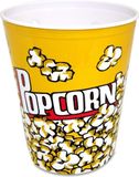 Concorde Popcorn bak - geel/wit - kunststof - D24 cm - 6 liter - herbruikbaar