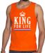 Bellatio Decorations Oranje King for life tanktop / mouwloos shirt - Singlet voor heren - Koningsdag kleding M