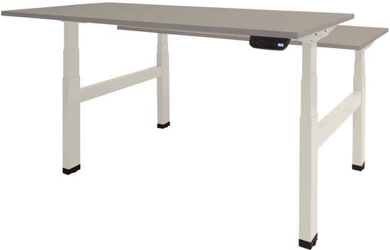 Schaffenburg Zit Sta Bureau - Duo Elektrisch 120x80 grijs -wit frame