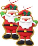 Merkloos / Sans marque Creation Gross Kersthanger - Kerstman - 2 stuks - Kunststof - 11 cm