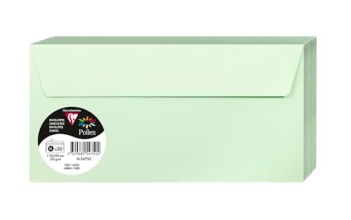 Clairefontaine 5475C - Pakket van 20 Zelfklevende Enveloppen DL 11x22cm