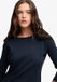 Superdry Athletic Essentials Pointelle Top Femme Manches Longues T-shirt Coton Bleu Taille 10