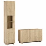 vidaXL Badkamerkast set 2 stuks Sonoma Eiken Bewerkt hout