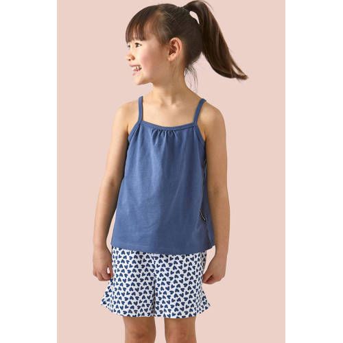 Little Label shortama met hartjes - blauw/wit