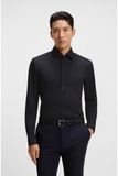 Hugo Boss BOSS Hank slim fit overhemd - popeline - blauw - Strijkvriendelijk - Boordmaat: 37