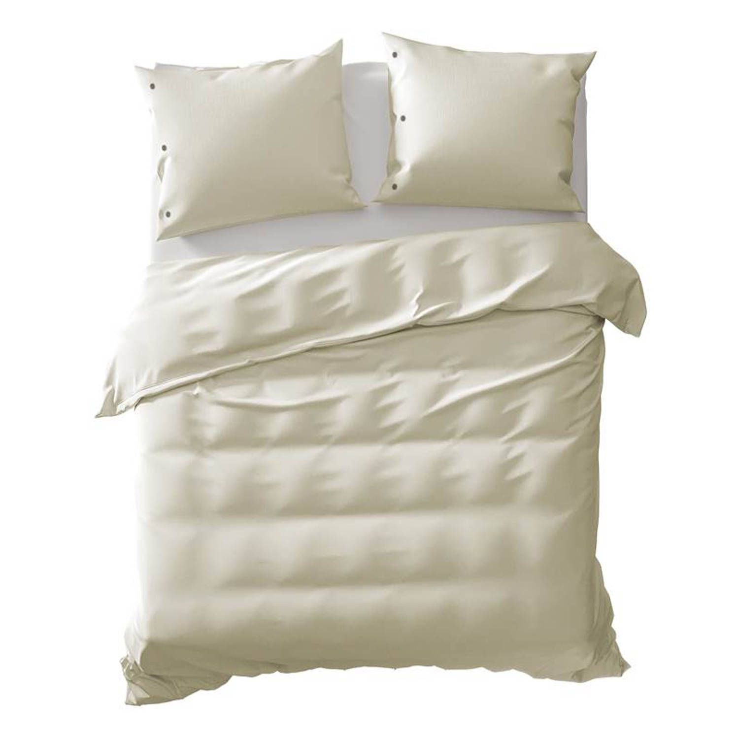 Yellow Percale Dekbedovertrek - Tweepersoons - 200x200/220 cm - Pristine Ivory