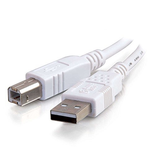 C2G USB-printerkabel, USB 2.0 A naar B-kabel. Compatibel met printers en scanners van HP, Epson, Brother, Samsung, Cannon en alle andere USB A/B apparaten (1M, White)