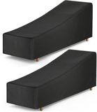 Merkloos / Sans marque Set van 2 stofhoezen van 210D Oxford-stof voor ligstoelen, geschikt voor tuinmeubelen, bescherming tegen alle weersomstandigheden - 210*75*40/80 cm