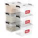 Cetomo 45L x 6 opbergdozen, plastic opbergdoos met deksels, organiserende container met handvat en veilige vergrendelende gespen, stapelbaar, nestbaar, draagtas voor thuiskantoor kleding, 45L-6Pack