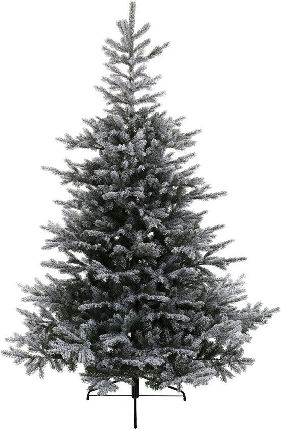 Everlands Grandis Fir Snowy - Kunstkerstboom - Ø132xH180 cm - Groen - Met Sneeuw