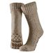 Apollo Pantoufles - Antidérapant - Laine de mouton - Adultes - Beige - Chaussettes d'hiver 43-46