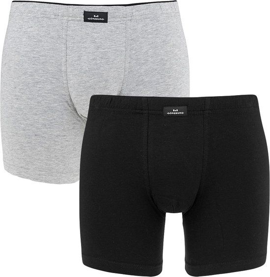 Götzburg Heren 2-Pack Long Boxers Basic Zwart & Grijs