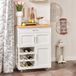 SoBuy chariot de service, chariot de cuisine avec plan de travail, chariot mobile avec tiroirs, casier à vin, bloc de cuisine, armoire de cuisine pour cuisine, salle à manger, extérieur, blanc, modèle FKW45-WN