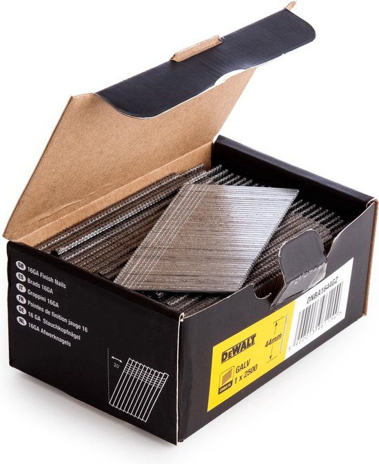 DeWalt DNBA1650GZ Gegalvaniseerde Brads schuin 20° - 16 Gauge - 1.6x50mm (2500st)