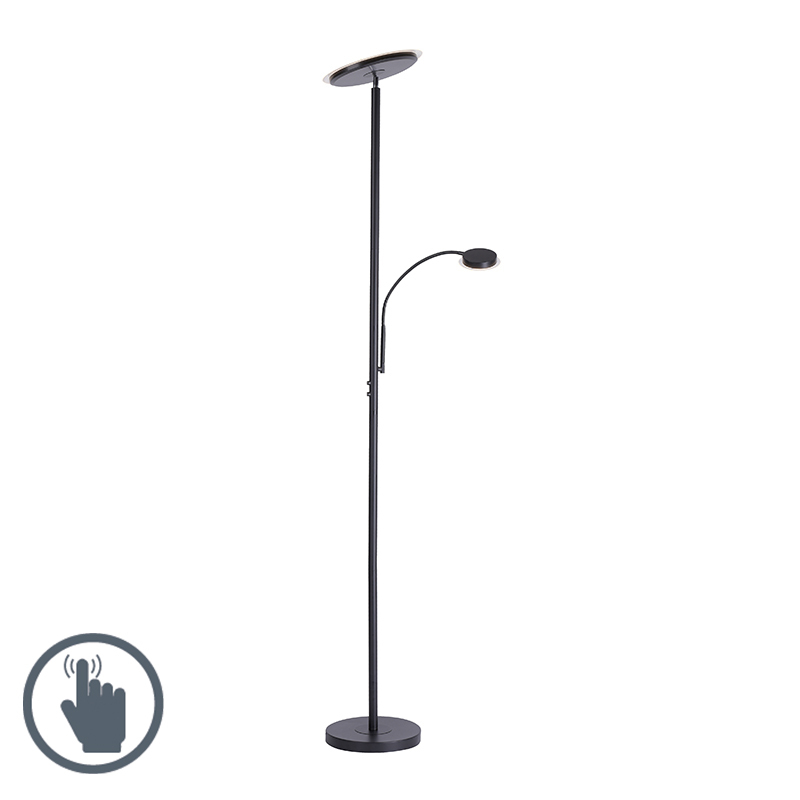 PAUL NEUHAUS Design vloerlamp zwart met leesarm incl. LED - Hanz