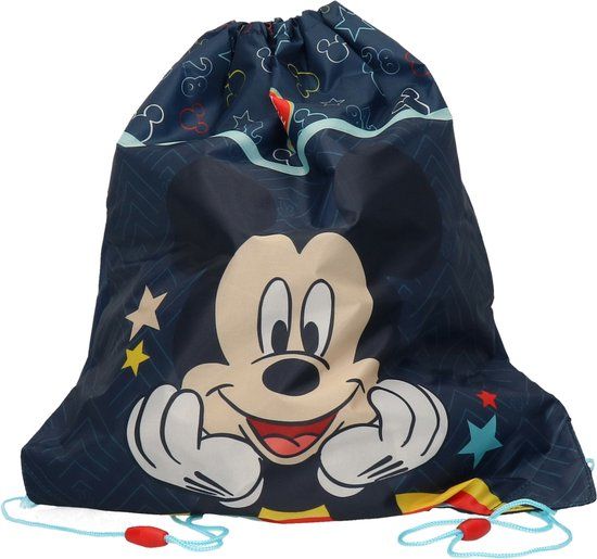 Disney Mickey Mouse gymtas/rugzak/rugtas voor kinderen - blauw - polyester - 44 x 37 cm