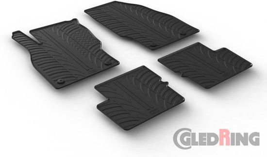 Gledring Rubbermatten Opel Corsa E 5 deurs 2014- (T profiel 4-delig + montageclips)