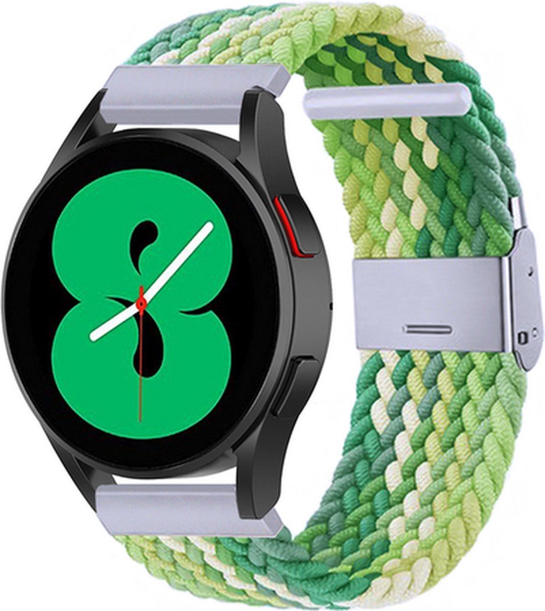Qubix Braided bandje - Groen / lichtgroen voor Garmin Approach S12 / S40 / S42
