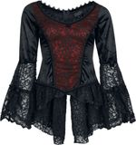 Sinister Gothic Top Dames T-shirt - zwart/rood - S