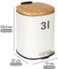 WENKO Pedaalemmer Mod. Fianema, wit, 3L, metaal/bamboe, Easy-Close