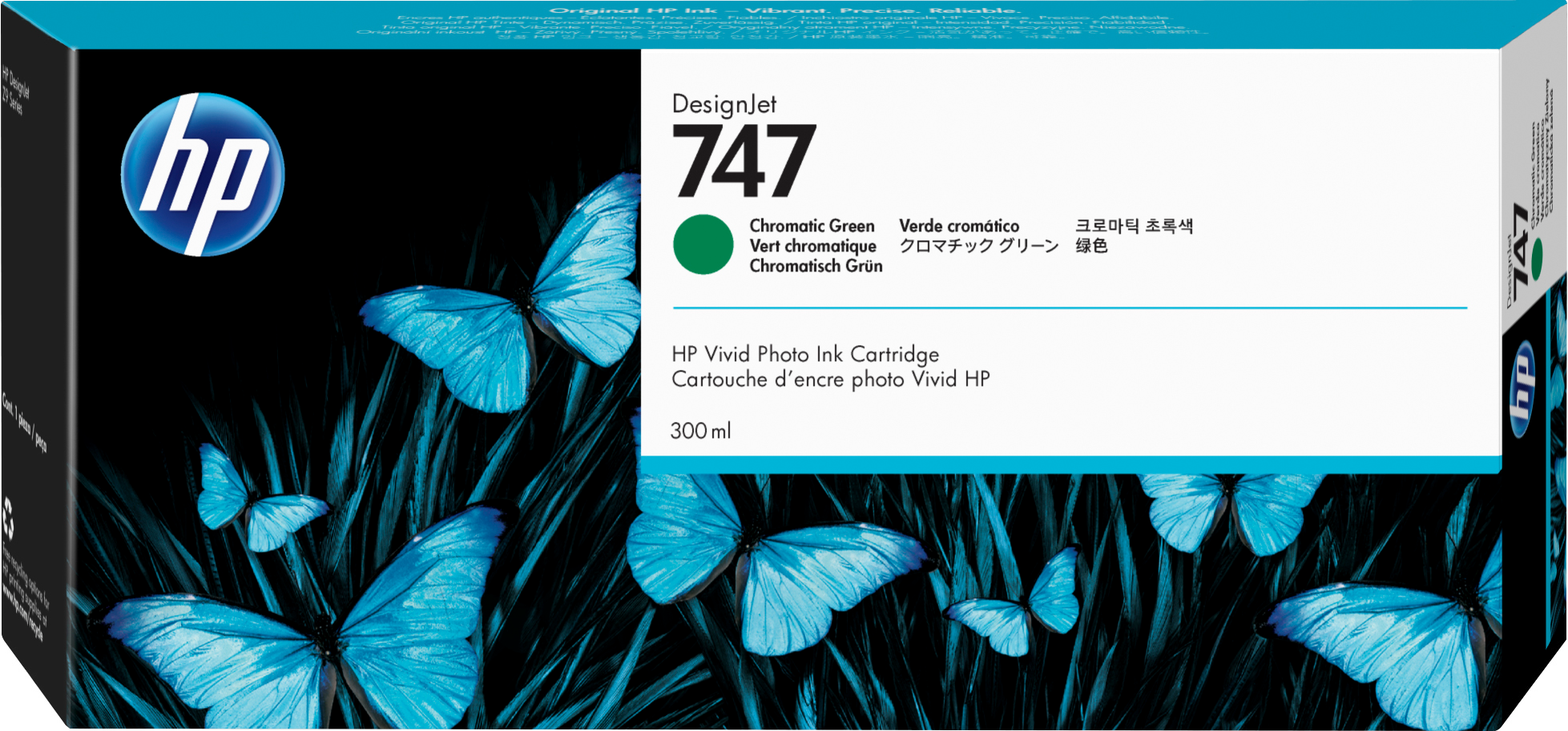HP 747 chromatisch groene DesignJet inktcartridge, 300 ml single pack