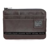 Pepe Jeans Tape portemonnee met kaartvak, bruin, 11 x 7 x 1,5 cm, leer