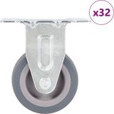 vidaXL 32 stuks wielen vast 50 mm grijs