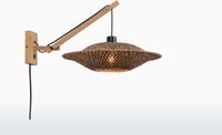 GOOD&MOJO Wandlamp Bali - Bamboe/Zwart - 55x44x44cm