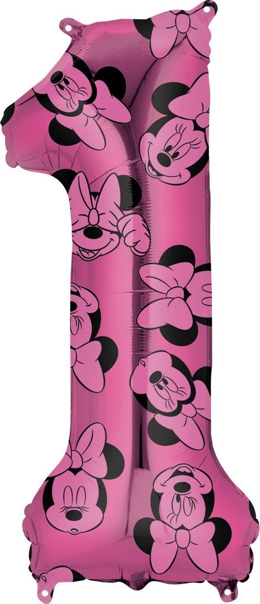 - Minnie Mouse Helium Ballon Cijfer 1 66cm leeg