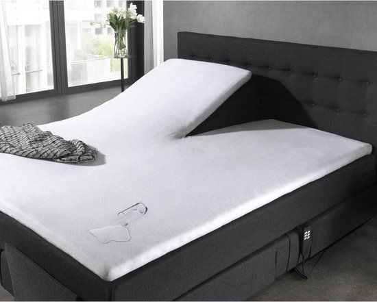 Dreamhouse Sleeptime Waterdichte Molton Splittopper Hoeslaken 160x220 cm Wit