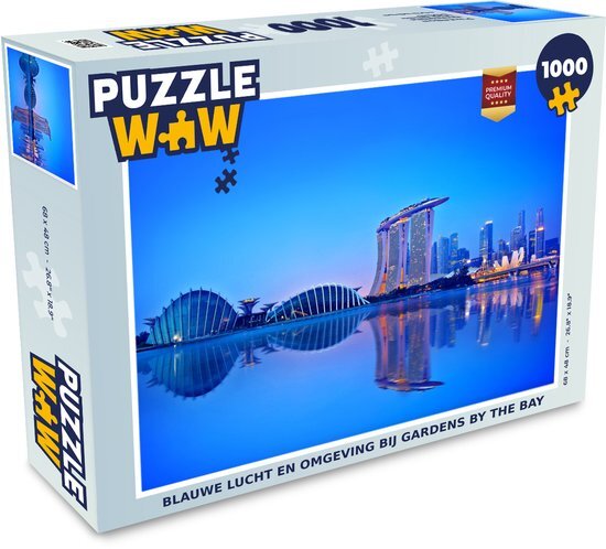 MuchoWow Puzzel Blauwe lucht en omgeving bij Gardens by the Bay - Legpuzzel - Puzzel 1000 stukjes volwassenen