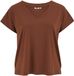 WE Fashion Dames jersey T-shirt - Curve - XXL - Cinnamon brown