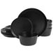 Gibson Elite Soho Lounge Sofia Coupe Serviesgoed, Service voor 4 (12st), Zwart